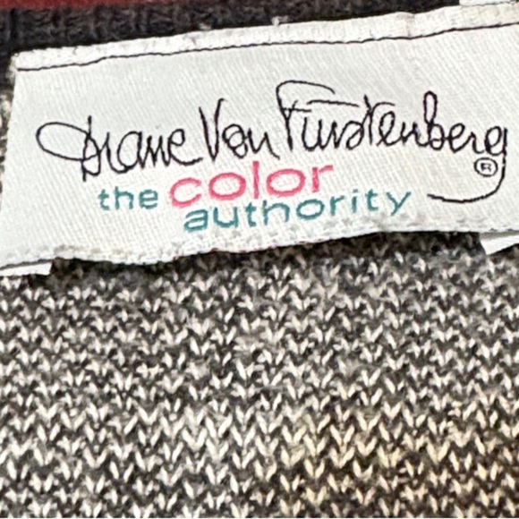 Vintage Made in US Diane Von Furstenberg Black/White Knit Cardigan Size Small - Picture 11 of 12